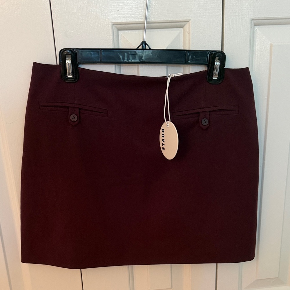 STAUD Annette skirt - Merlot - Size 10 - NWT